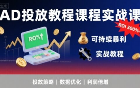 AD投放教程课程实战课，实现广告ROI300%+可持续暴L