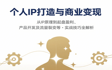 个人IP打造与商业变现，从IP原理到起盘盈利、产品开发及流量裂变等实战技巧全解析