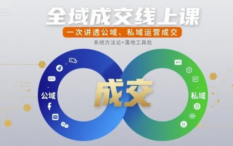 全域成交线上课，一次讲透公域、私域运营成交