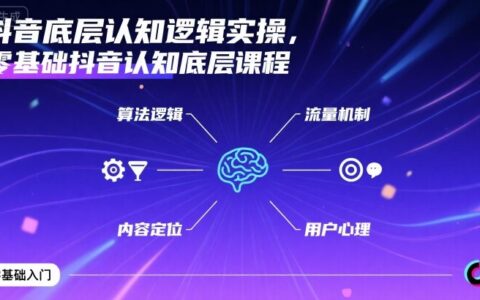 抖音底层认知逻辑实操，零基础抖音认知底层课程