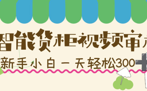 智能货柜视频审核，几秒一单，多劳多得，新人小白一天轻松 300+，零门槛！