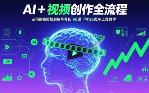 AI+短视频创作全流程：从创意策划到账号增长，96节课(含26项AI工具教学)