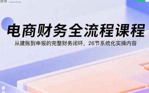 电商财务全流程课程：从建账到申报的完整财务闭环，26节系统化实操内容