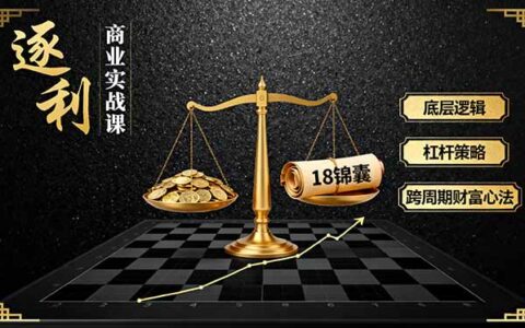 《逐 利》商业实战课，底层逻辑、杠杆策略、18锦囊，跨周期财富心法