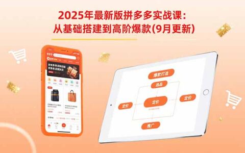2025年最新版拼多多实战课：从基础搭建到高阶爆款（9月更新）