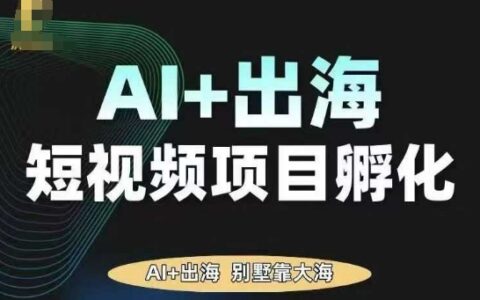 AI·TikTok AI+出海短视频项目孵化，陪你从0-1借助AI实现出海变现