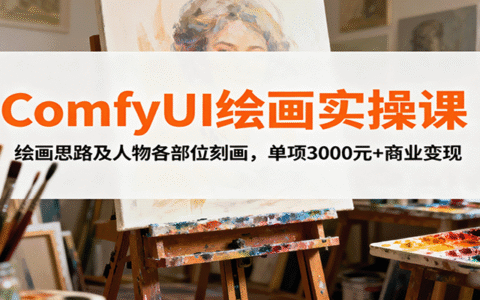 ComfyUI绘画实操课，绘画思路及人物各部位刻画，单项3000R+商业变现