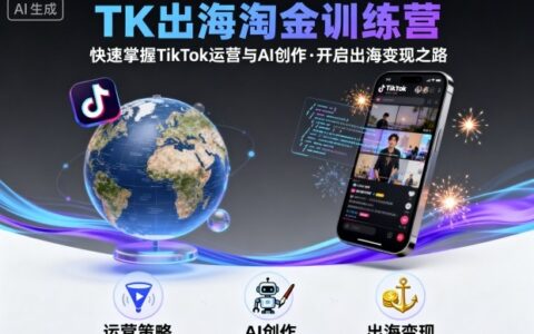 TK出海淘金训练营，助你快速掌握TikTok运营与AI创作，开启出海变现之路