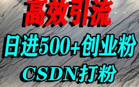 怎么打创业粉？CSDN又一个你不知道的打粉引流神秘平台，单人日引500+精准流量