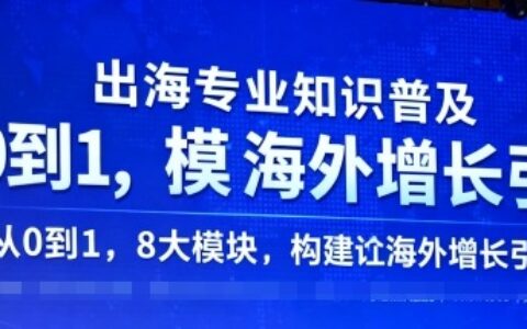 出海专业知识普及，从0到1，8大模块构建你的海外增长引擎