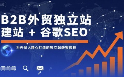 B2B外贸独立站建站+谷歌SEO，为外贸人精心打造的独立站获客教程