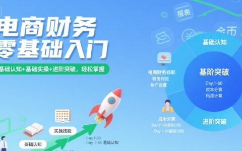 电商财务零基础入门，基础认知+基础实操+进阶突破，轻松掌握