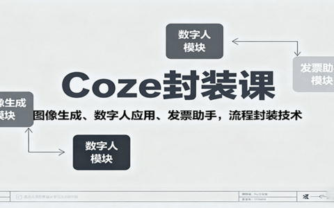Coze封装课，图像生成、数字人应用、发票助手，流程封装技术