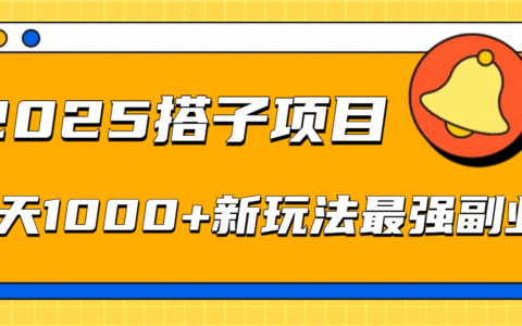 2025搭子项目每天1000+新玩法最强副业