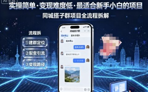 实操简单，变现难度低，最适合新手小白做的项目，每天轻松收入3张，同城搭子群项目全流程拆解