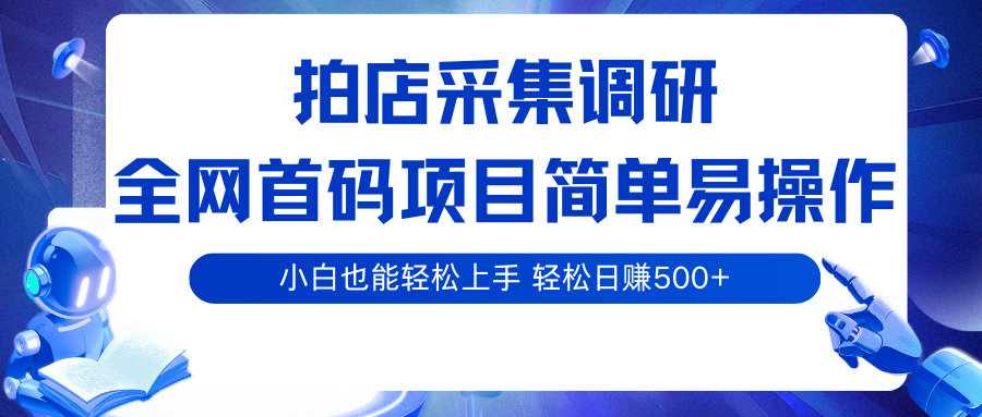 拍店采集调研，全网首码项目，简单易操作， 小白也能轻松上手，轻松日入500+