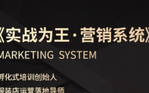 服装老板必修课《实战为王-营销系统》实现业绩被动式增长