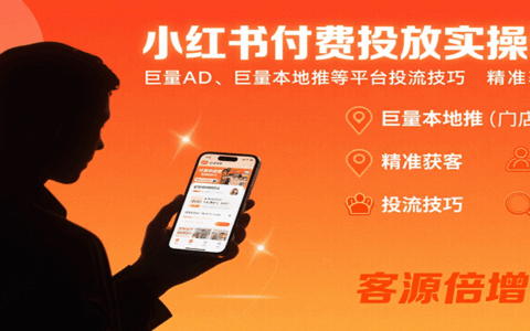 小红书付费投放实操课：巨量AD、巨量本地推等平台投流技巧精准获客