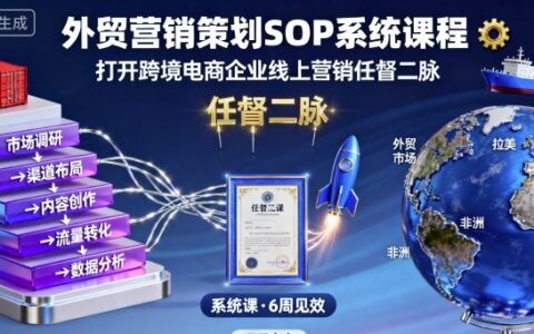 外贸营销策划SOP系统课程，打开跨境电商企业线上营销任督二脉