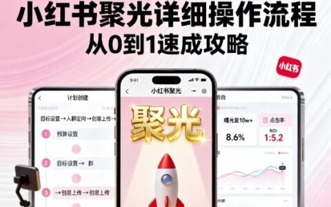 小红书聚光详细操作流程，小红书聚光从0到1速成攻略