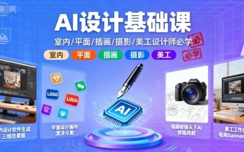 AI设计基础课，室内、平面、插画、摄影、美工设计师必学的