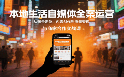 本地生活自媒体全案运营，从账号定位、内容创作到流量变现与商家合作实战课