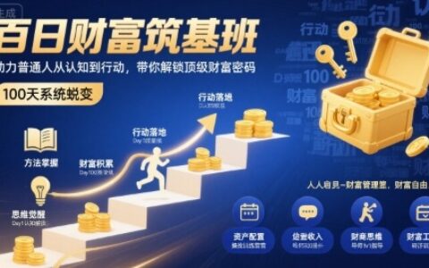 百日财富筑基班，助力普通人从认知到行动，带你解锁顶级财富密码