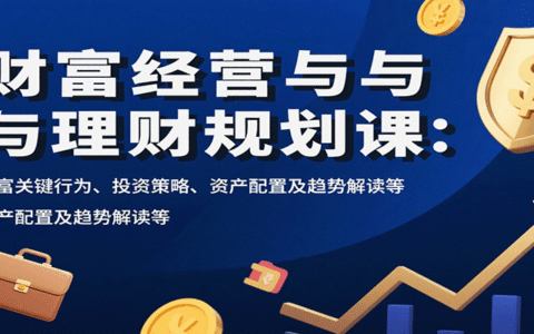 财富经营与理财规划课：财富关键行为、投资策略、资产配置及趋势解读等