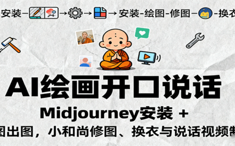 AI绘画开口说话，Midjourney安装 + 绘图出图，小和尚修图、换衣与说话视频制作