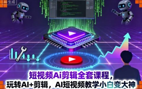 短视频Ai剪辑全套课程，玩转AI+剪辑，AI短视频教学小白变大神