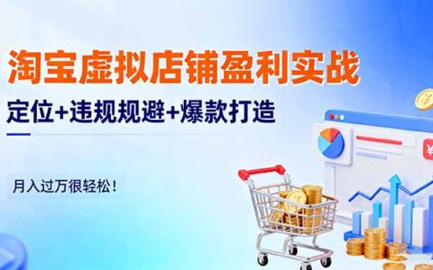 淘宝虚拟店铺盈利实战：定位+违规规避+爆款打造，月入过万很轻松！