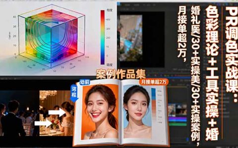 PR调色实战课：色彩理论+工具实操+婚礼医美/30+实操案例，月接单超2万