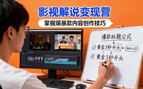 影视解说变现营：通过30+实战案例爆款内容创作技巧，掌握影视解说盈利密码