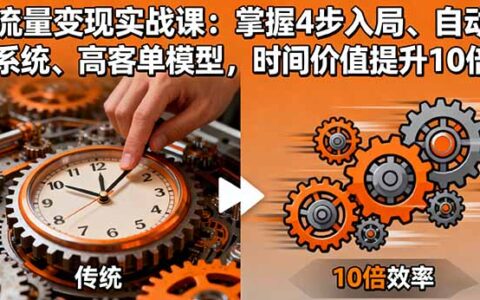 流量变现实战课：掌握4步入局、自动化系统、高客单模型，时间价值提升10倍