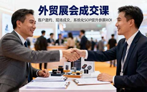 外贸展会成交课，含目标制定、客户邀约、现场成交，系统化SOP提升参展ROI