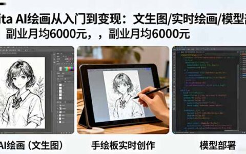 Krita AI绘画从入门到变现：文生图/实时绘画/模型部署，副业月均6000R