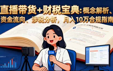 直播带货+财税宝典：概念解析、资金流向、涉税分析，月入10万合规指南