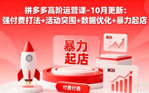 拼多多高阶运营课-10月更新：强付费打法+活动突围+数据优化+爆栗起店