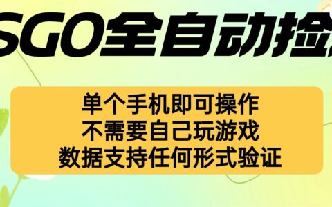 自动挂G捡漏，不用自己挂G不用玩游戏，一个手机即可操作。新手小白轻...