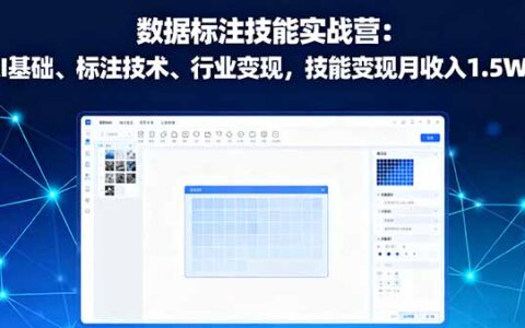 数据标注技能实战营：AI基础、标注技术、行业变现，技能变现月收入1.5W+