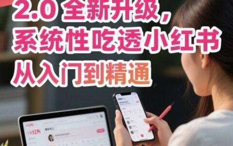 小红书运营课程2.0全新升级，从入门到精通，系统性吃透小红书