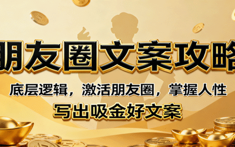 朋友圈文案攻略：底层逻辑，激活朋友圈，掌握人性，写出吸金好文案
