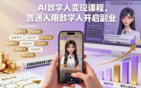 AI数字人变现课程，普通人用数字人开启副业