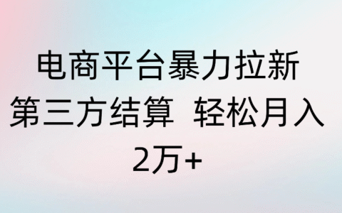 电商平台爆栗拉新第三方结算 轻松月入2万+