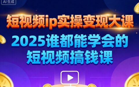 短视频ip实操变现大课，7月26-27日广州站线下课，2025谁都能学会的短视频搞钱课