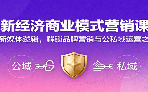 新经济商业模式营销课，握新媒体逻辑，解锁品牌营销与公私域运营之道
