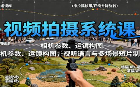 视频拍摄系统课：相机参数、运镜构图，视听语言与多场景短片制作