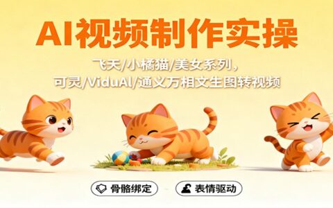 AI视频制作实操，飞天/小橘猫/美女系列，可灵/ViduAl/通义万相文生图转视频