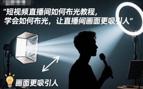 短视频直播间如何布光教程，学会如何布光，让直播间画面更吸引人