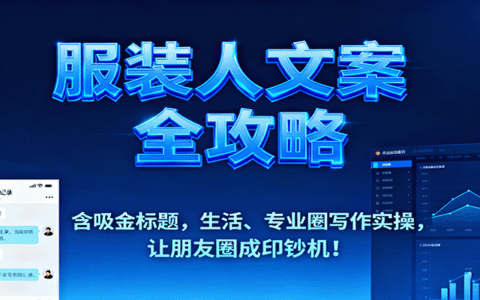 服装人文案全攻略，含吸金标题，生活、专业圈写作实操，让朋友圈成印钞机！